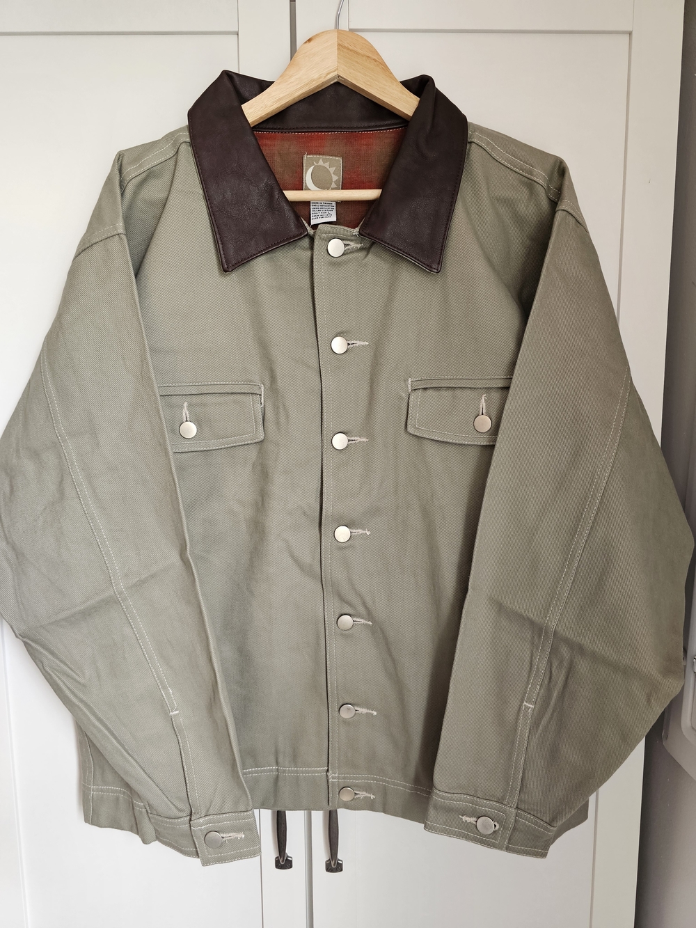 NWT Vintage 1999 Marlboro Gear Goin' to the Ranch Canvas Jacket L Leather Collar